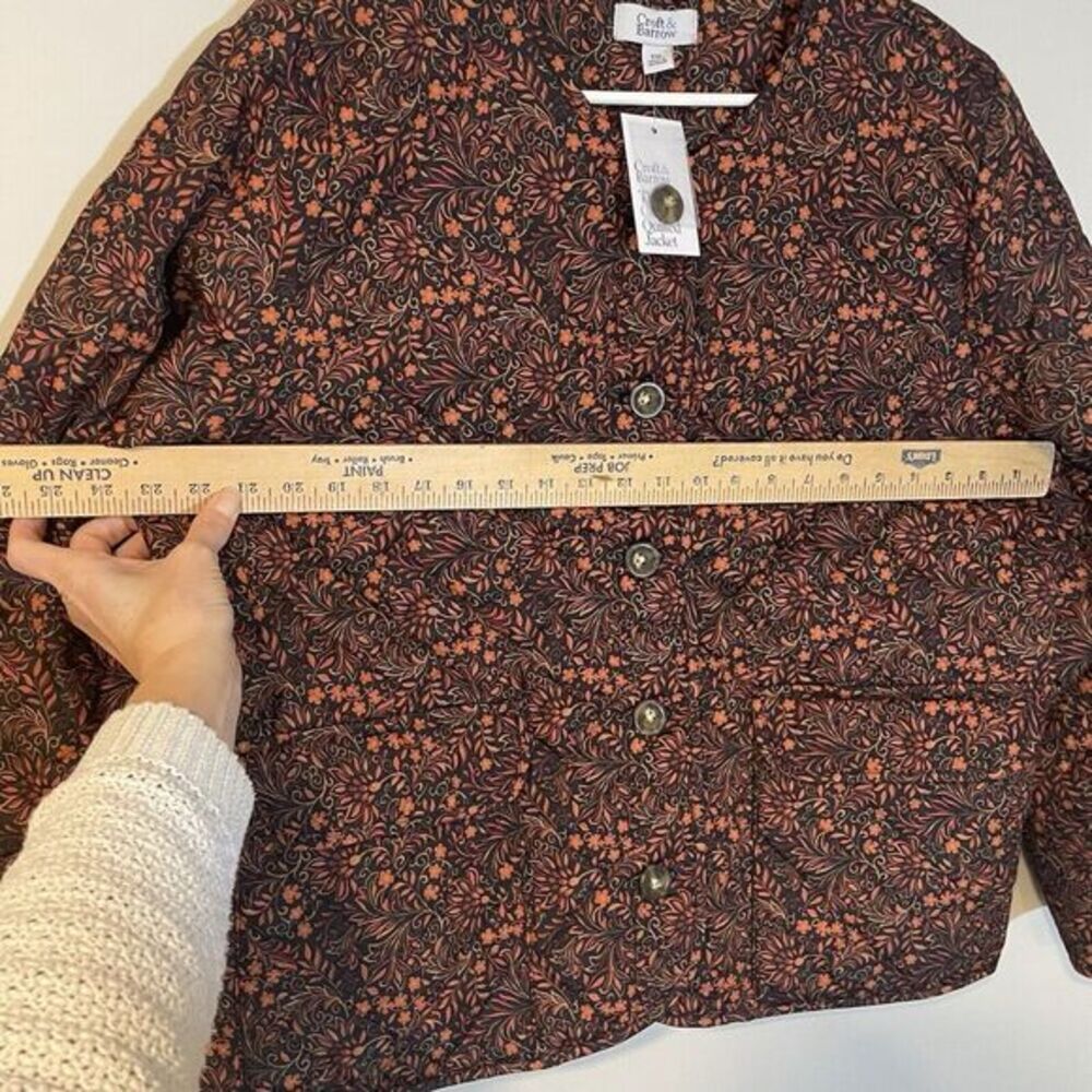 Floral Quilted Jacket Women's Autumn Colors Orange Brown Button Jacket XXL NWT - Picture 7 of 11